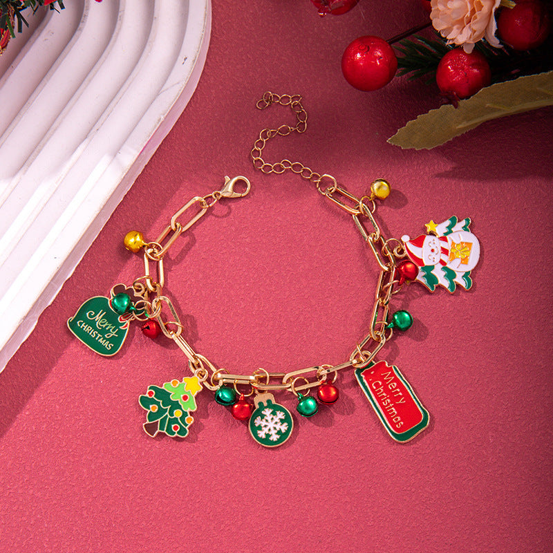 Creative Christmas Metal Chain Bracelet For Women Men Santa Claus Christmas Tree Snowflake Snowman Pearl Bangles New Year Gifts Creative Christmas Metal Chain Bracelet For Women Men Santa Claus Christmas Tree Snowflake Snowman Pearl Bangles New Year Gifts